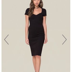 Bebe Lucille lace trim pointe dress